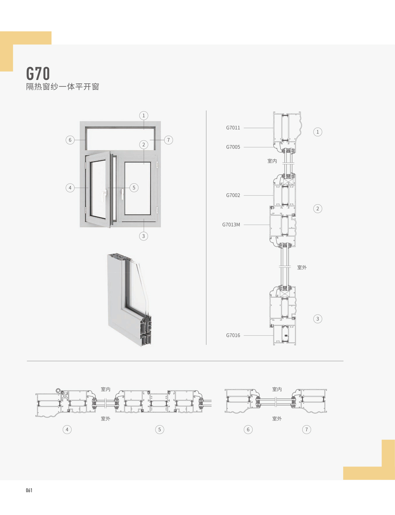 G70隔热窗纱一体平开窗